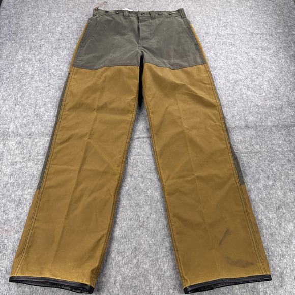 Filson Pants Mens 32 Otter Green Tin Cloth Bush Double Front Hunting Made USA - Picture 1 of 16